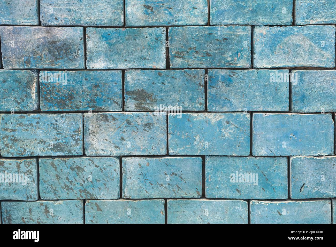 Background brick wall texture of light blue blue large blocks Stock ...