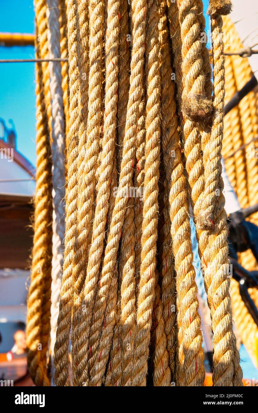 Yacht's ropes and tackles Stock Photo - Alamy