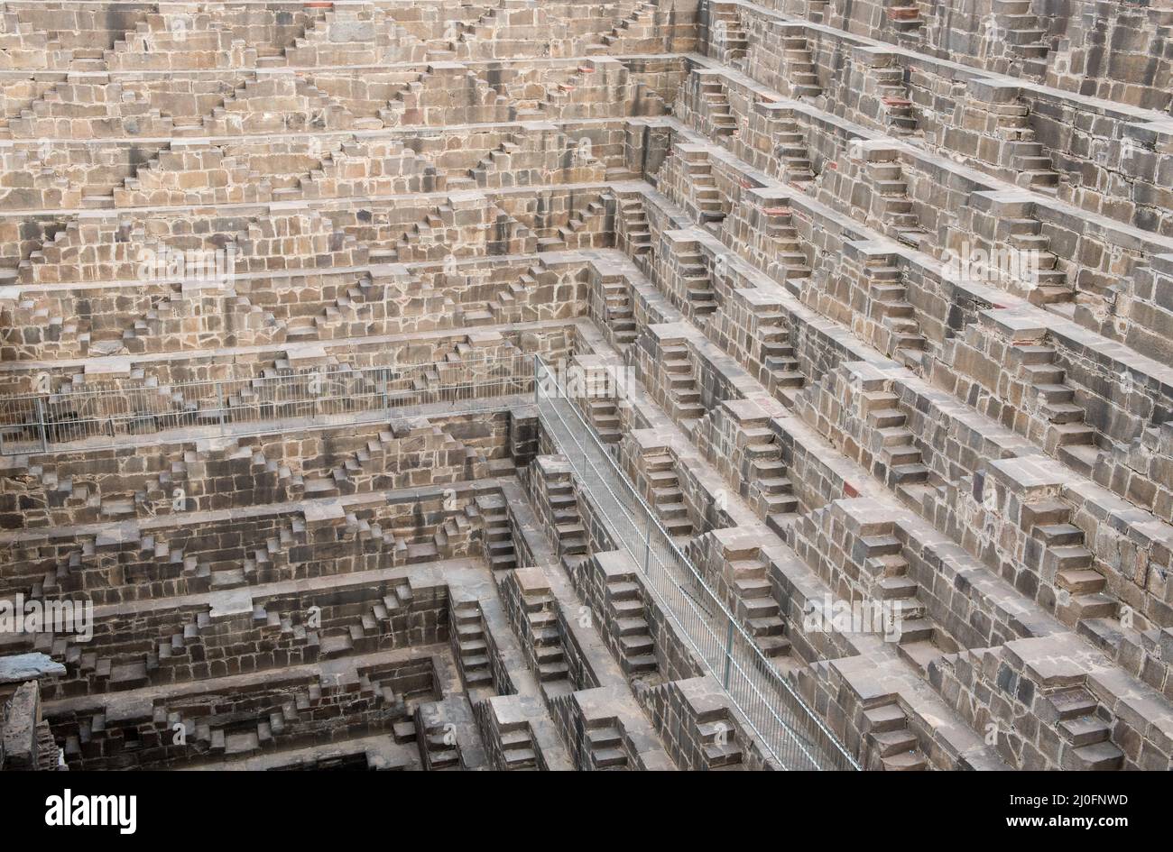 Ancient famous Stepwell of  Chand Baori, India Stock Photo