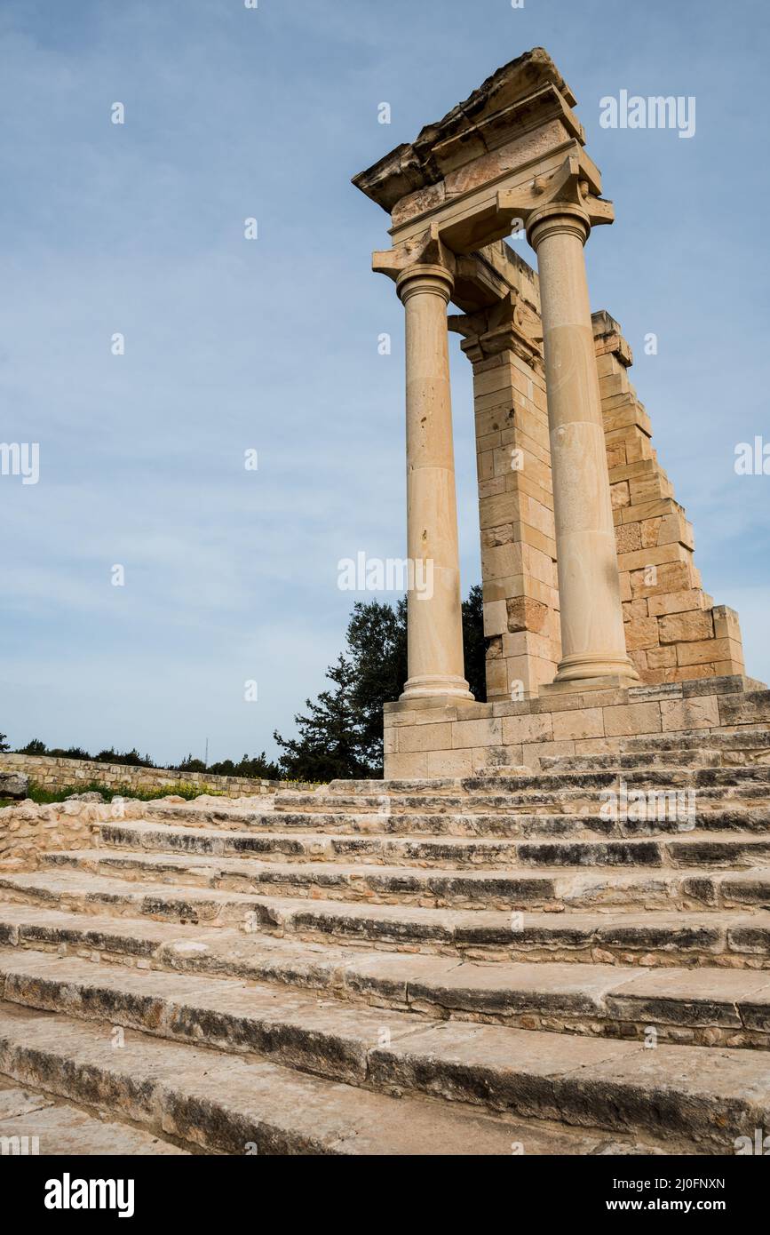 Ancient columns of Apollon Hylates in Limassol district, Cyprus Stock Photo