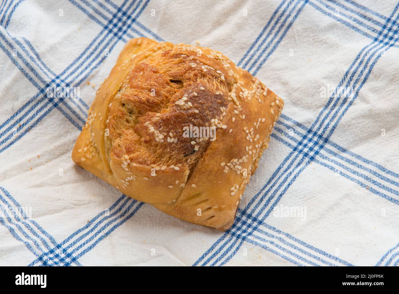 Homemade cypriot easter cheese pie , flaouna Stock Photo