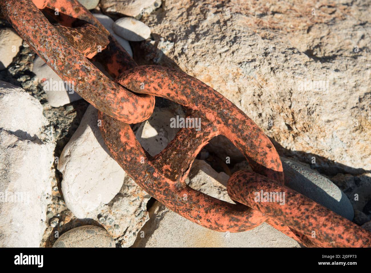 Rusty industrial metal chain Stock Photo