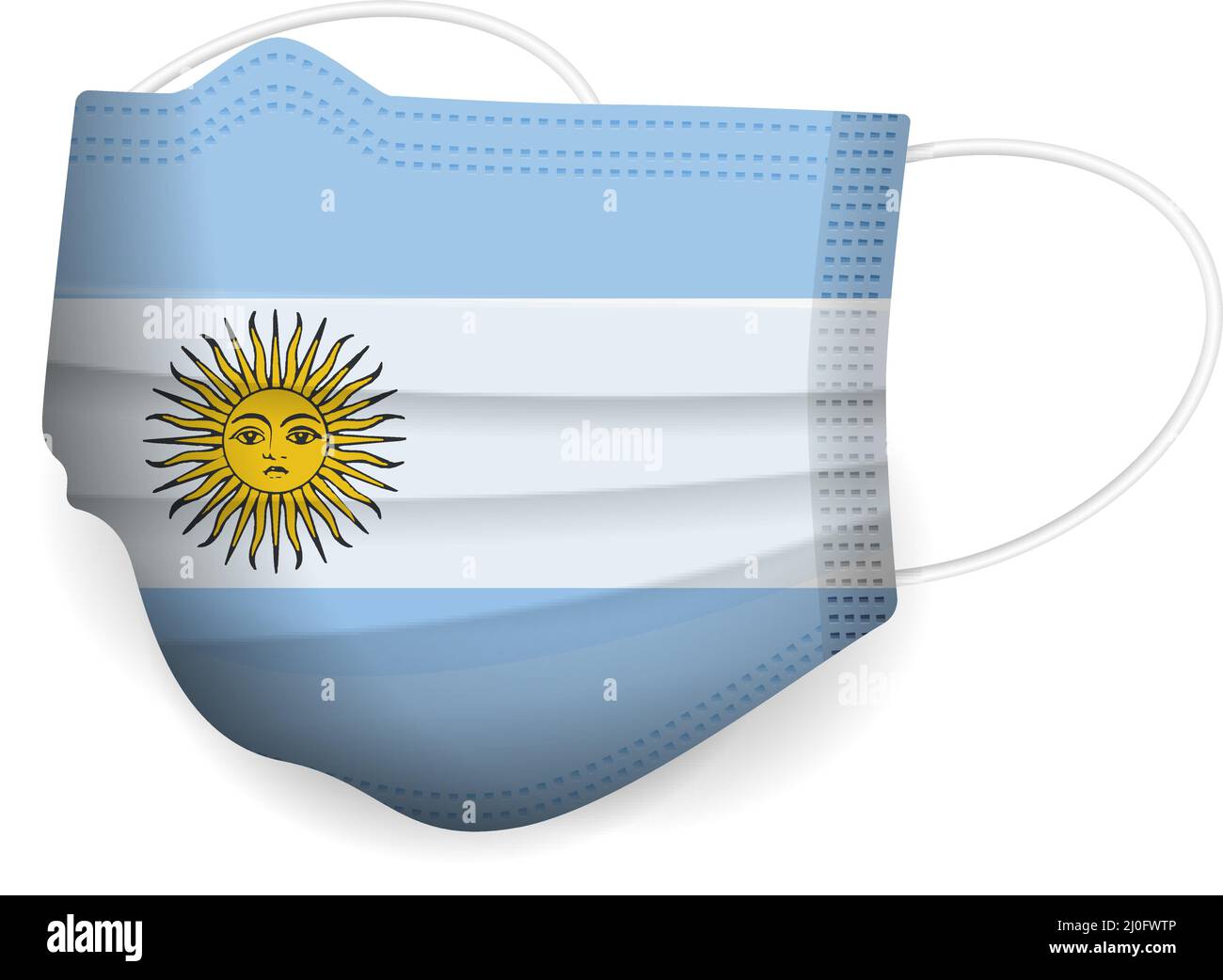 Medical mask Argentina flag on a white background. Vector illustration ...