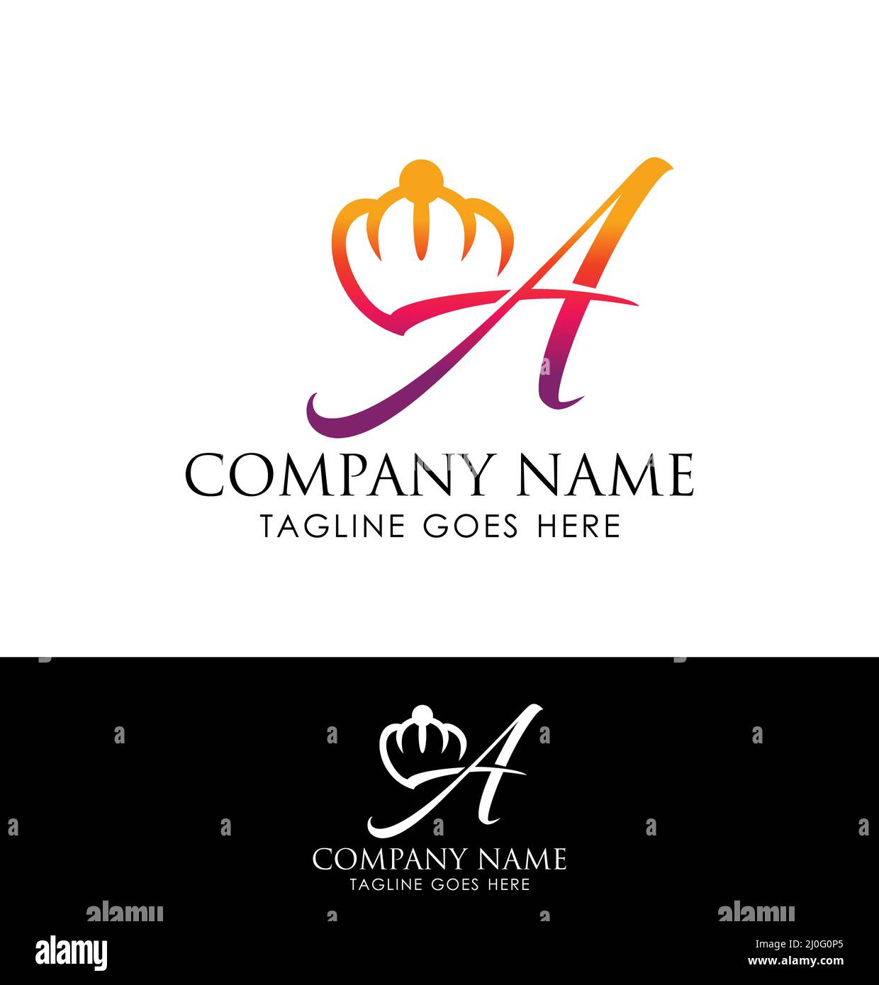 A vector illustration set of Crown Monogram Letter A vector Logo Stock ...