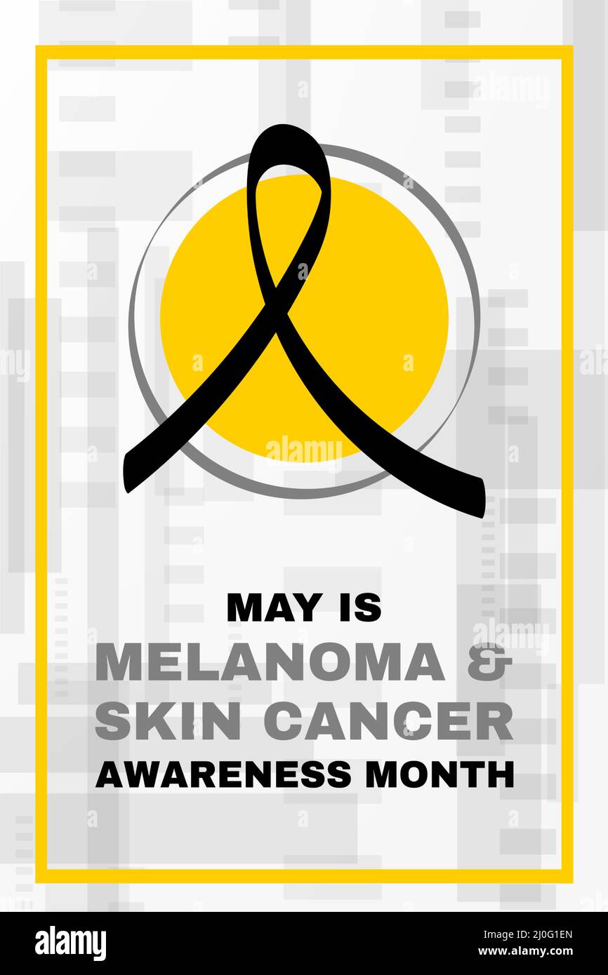 Melanoma and Skin Cancer Awareness Month. Concept with black ribbon