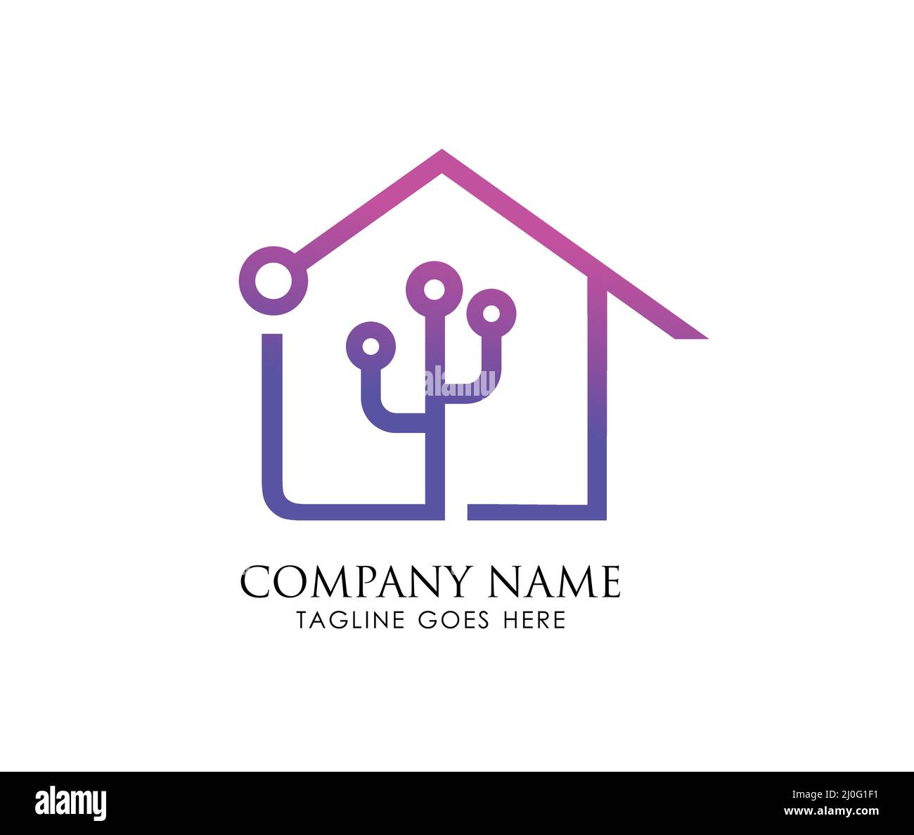 A vector illustration of Technology Home Logo Template Sign Stock ...