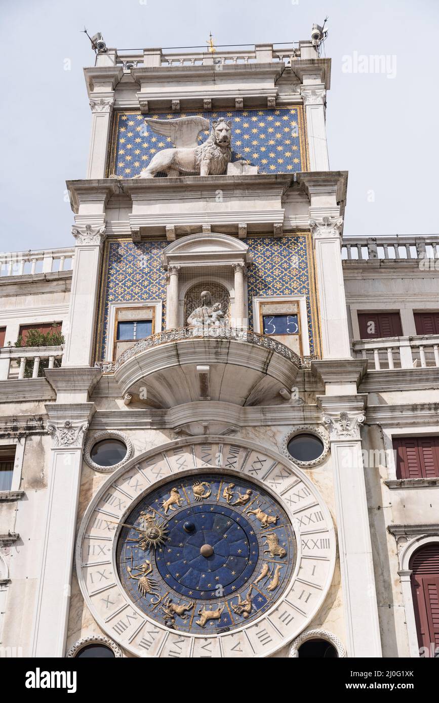 Clock Tower - magnificent monument on St. Mark's Square in Venice Stock ...
