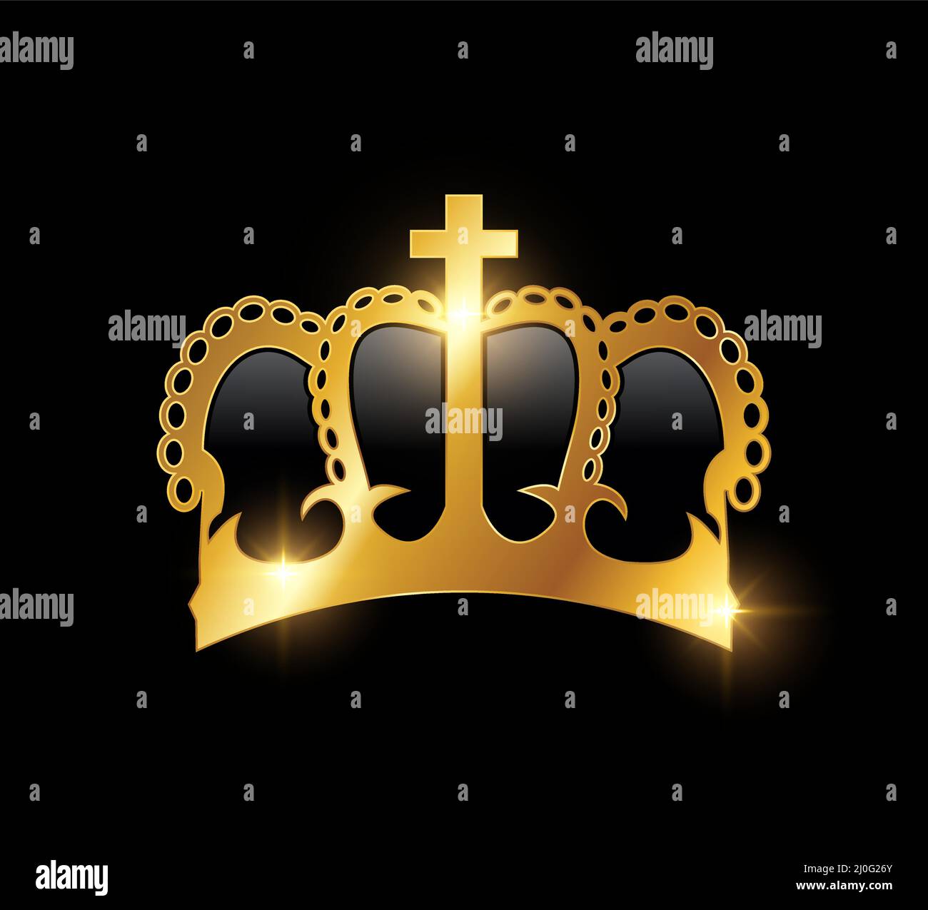 A vector illustration of Golden Luxury Crown Icon Sign Stock Vector ...