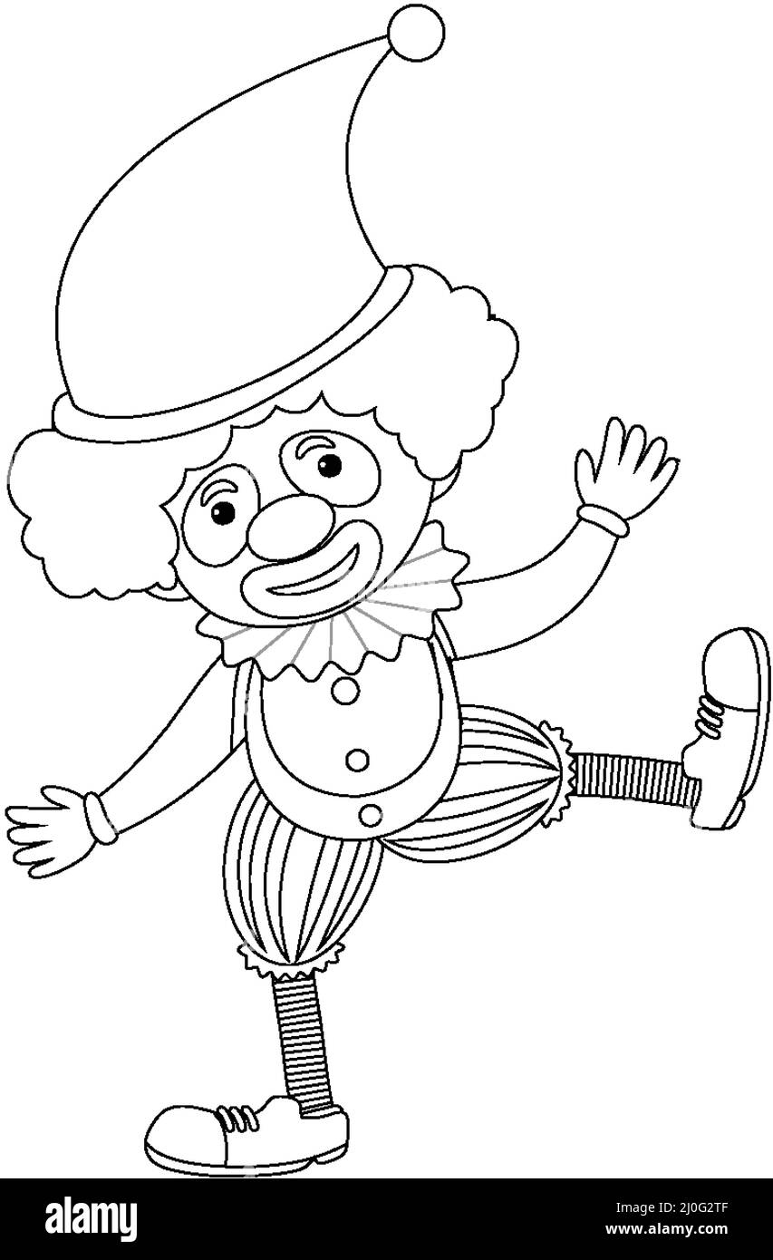 Clown doodle outline for colouring illustration Stock Vector Image ...