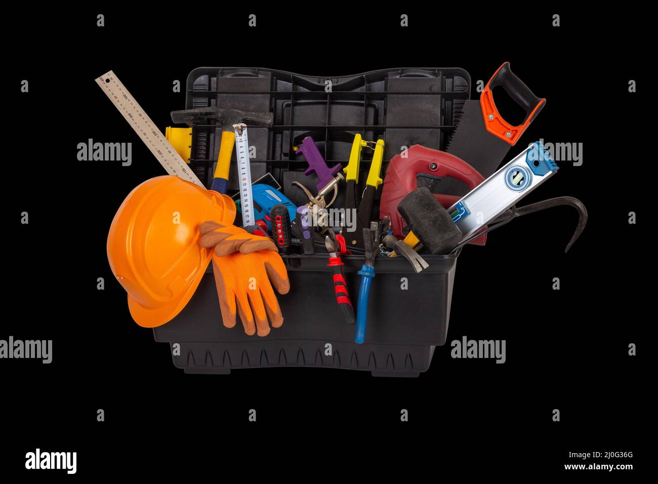 Black plastic tool box red hi-res stock photography and images - Alamy