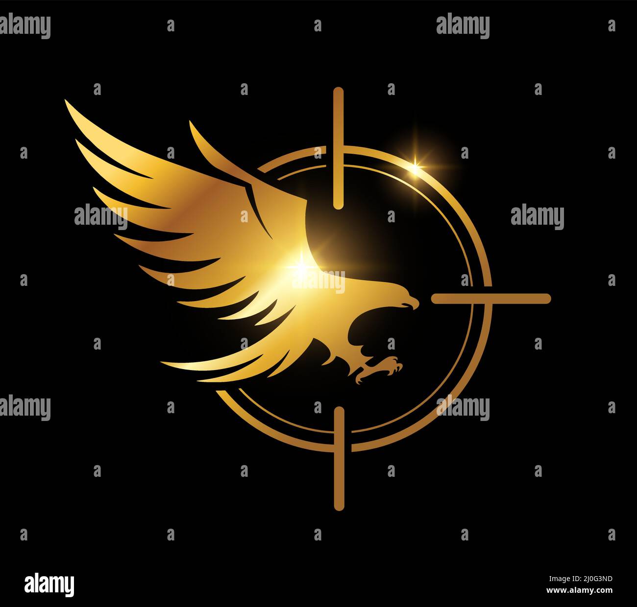 A vector illustration of Golden Flying eagle Logo Sign Stock Vector ...