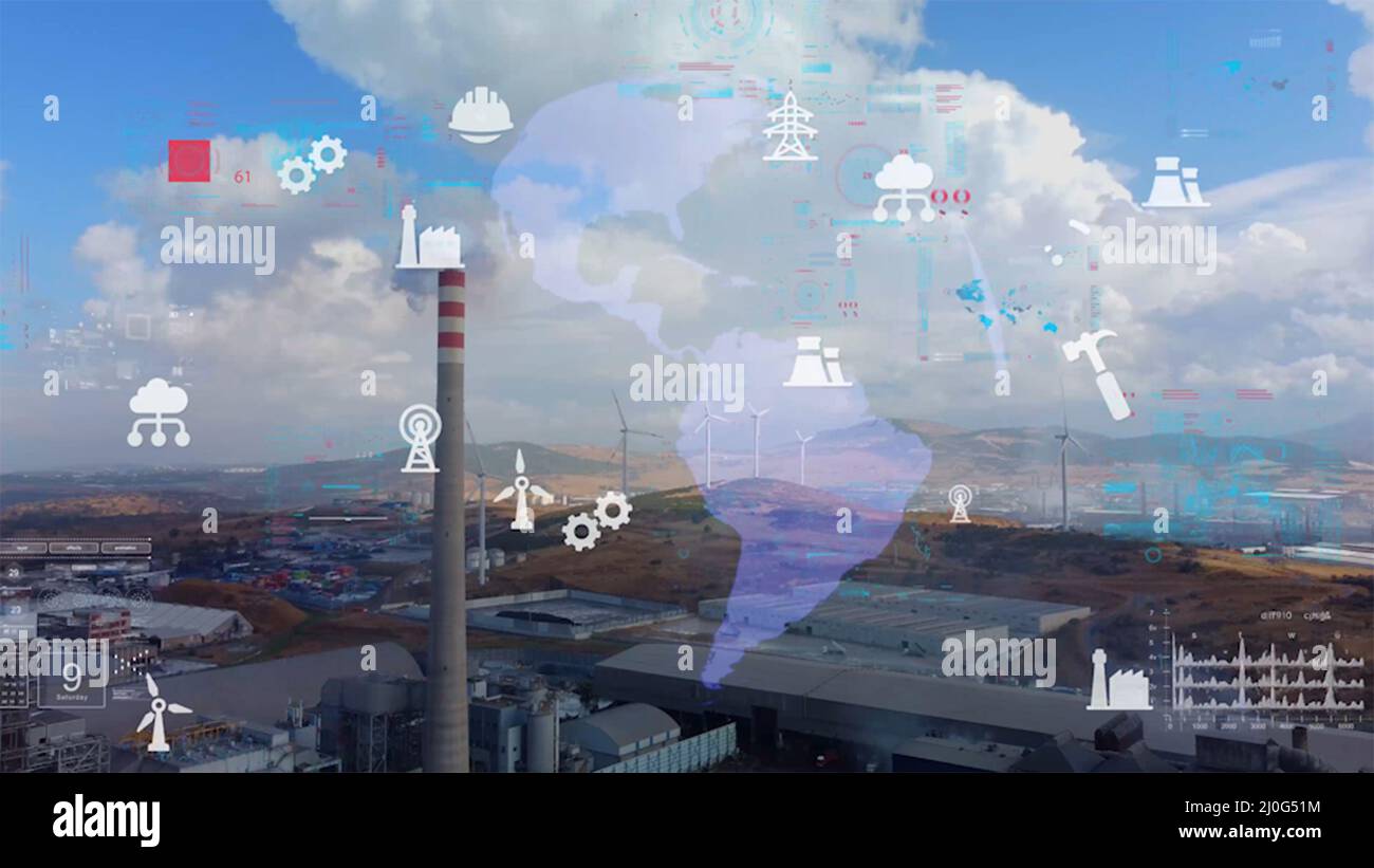 Smart factory concept. Communication network. INDUSTRY4.0 Stock Photo ...