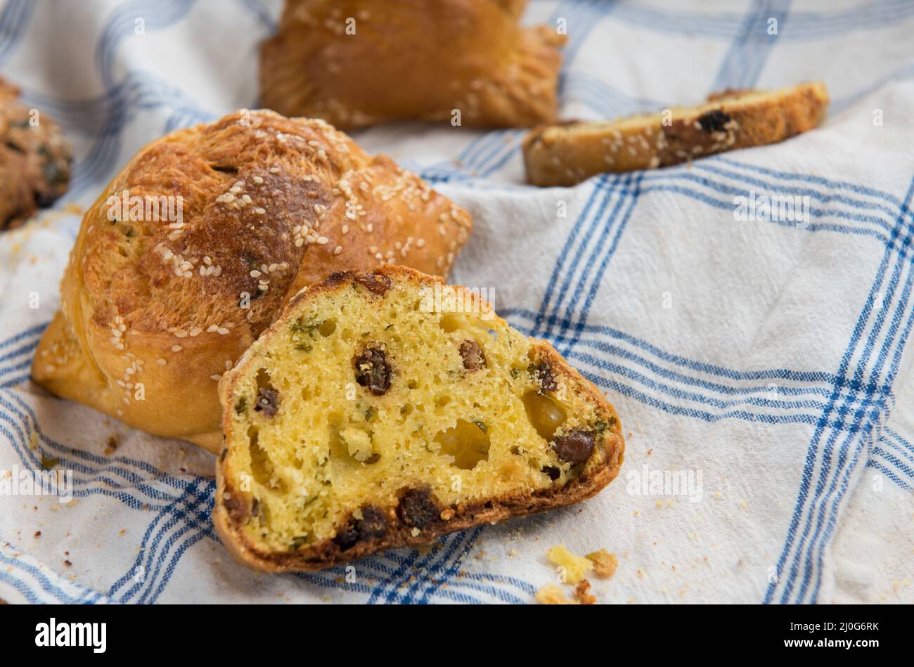 Cypriot easter cheese pastry, flaounes Stock Photo