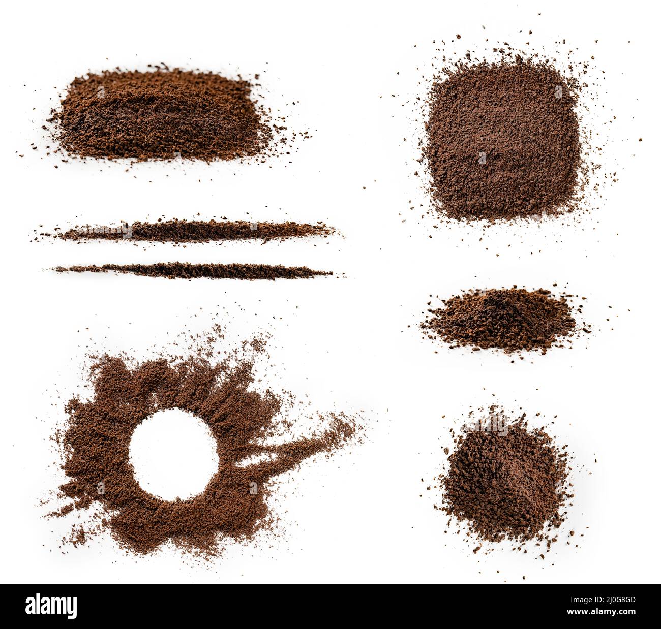 Roasted coffee ground on isolated white background Stock Photo Alamy
