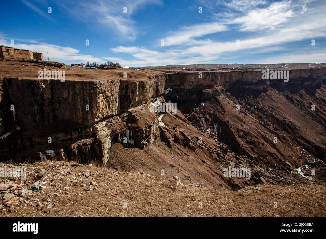 Tobot Waterfall.Canyon Of Khunzakh.Russia Republic of Dagestan Stock Photo