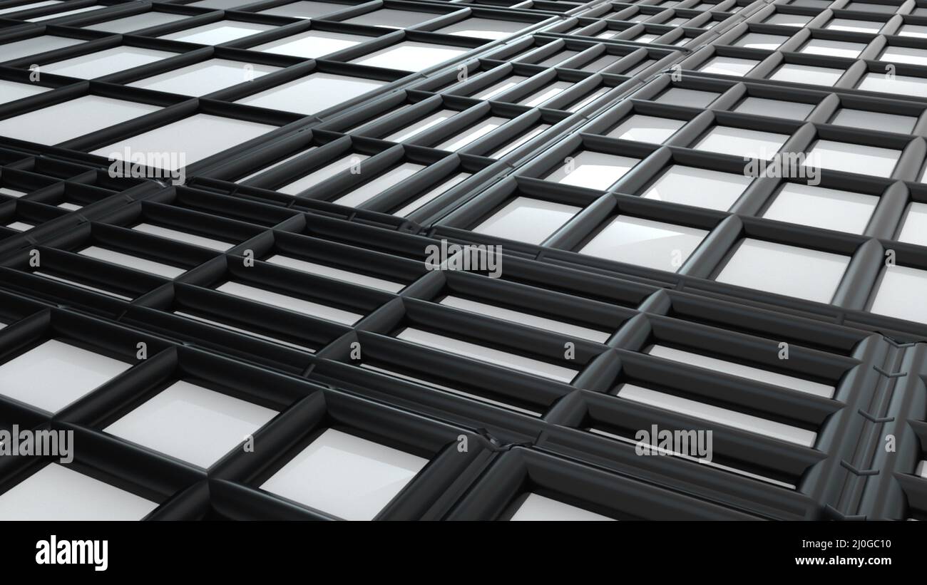 Abstract rectangular shapes and lines. Scalable adaptive blocks. Computer generated 3d rendering background Stock Photo