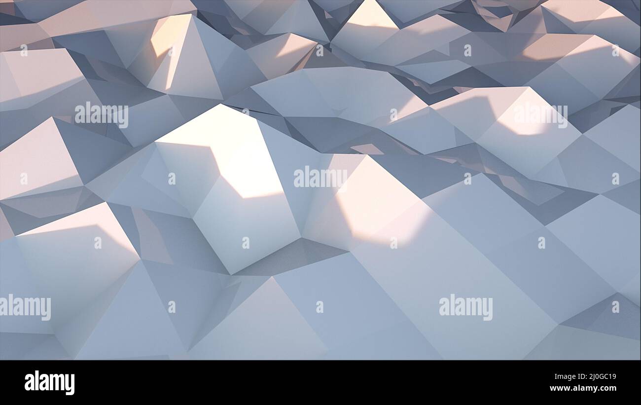 3d rendering triangular geometric surface. Computer generation abstract ...