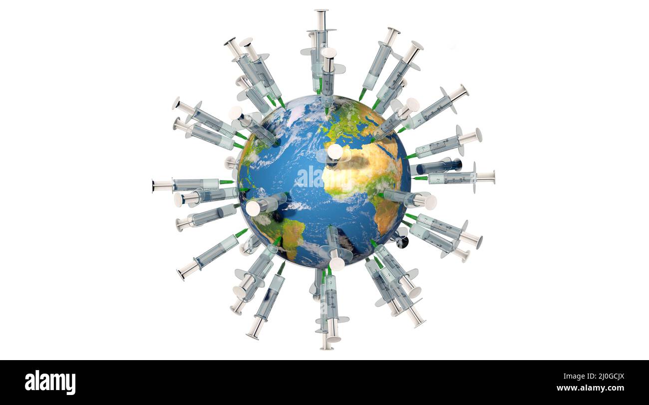 Worldwide vaccination campaign against the Coronavirus Stock Photo