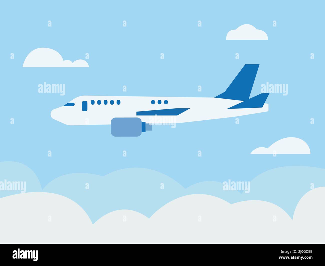 Illustration of a flying plane Stock Photo Alamy