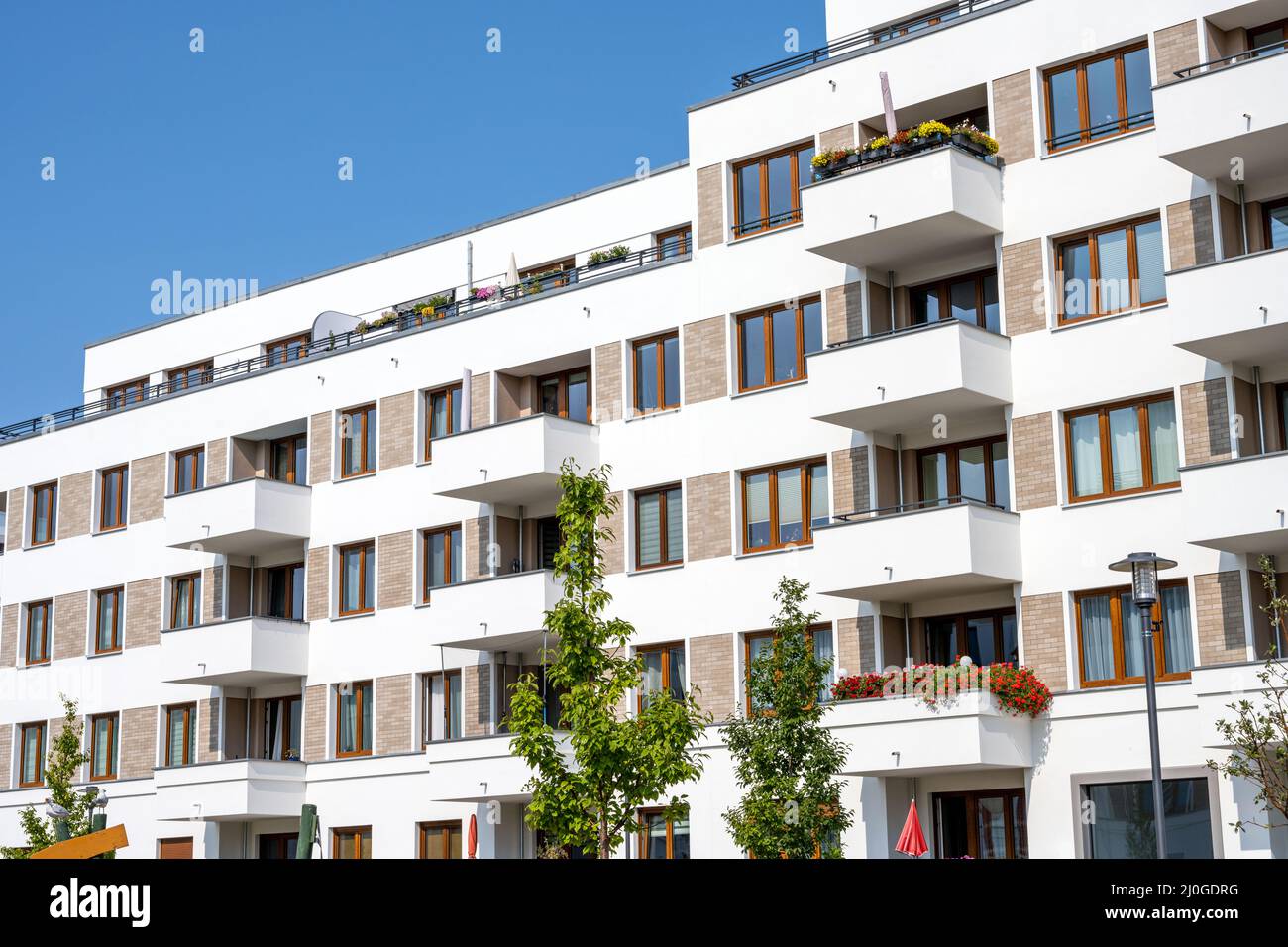Modern multifamily apartment buildings in Berlin, Germany Stock Photo
