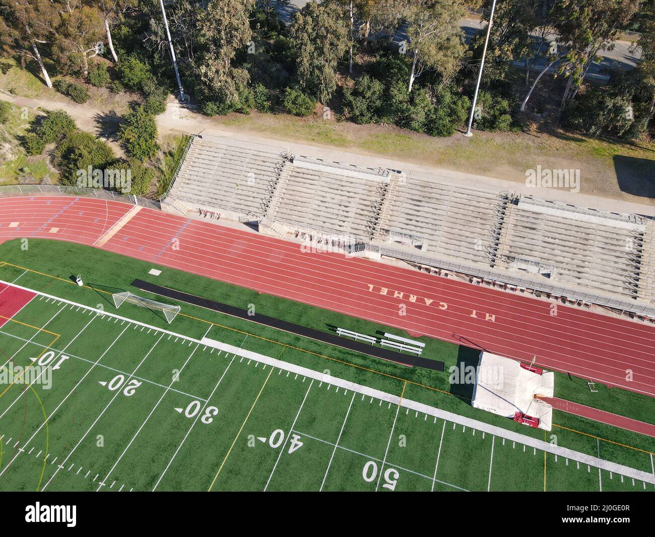 Aerial view of American football field Stock Photo Alamy
