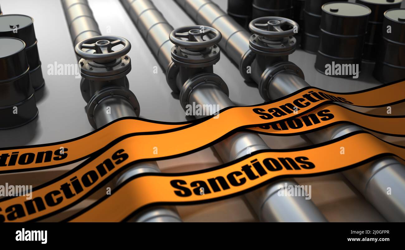 Pipeline and Sanctions - 3D Rendering Stock Photo