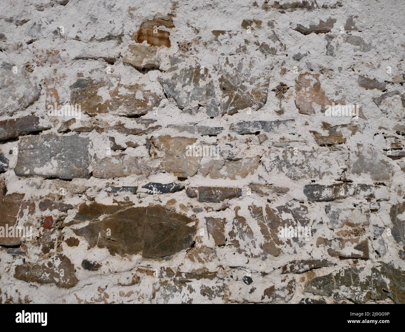 Close up of old barn facade. Stone wall with crumbling white plaster. High  quality photo Stock Photo - Alamy