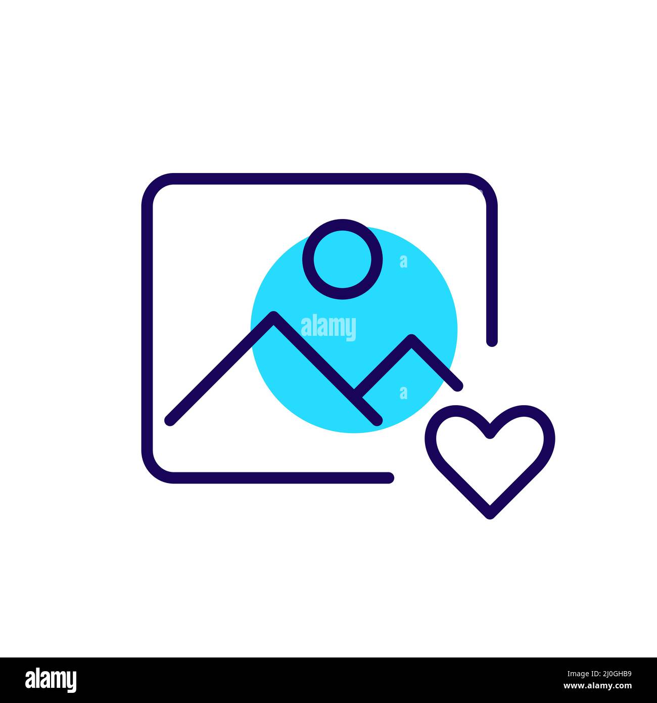 Image like pixel perfect, editable stroke fun color icon Stock Vector