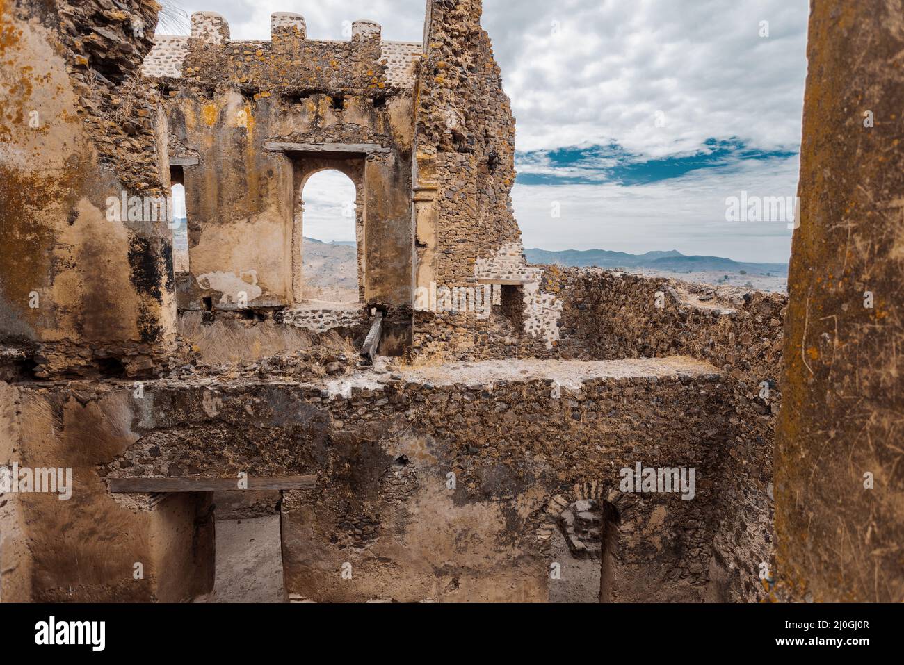 Ruins of Guzara royal palace, Ethiopia Africa Stock Photo