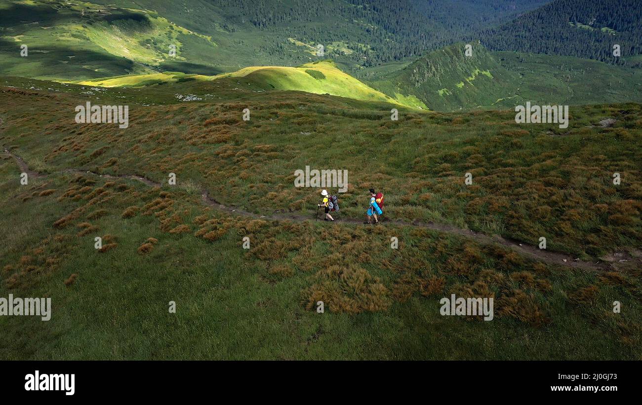 Two men camping hill hi-res stock photography and images - Alamy
