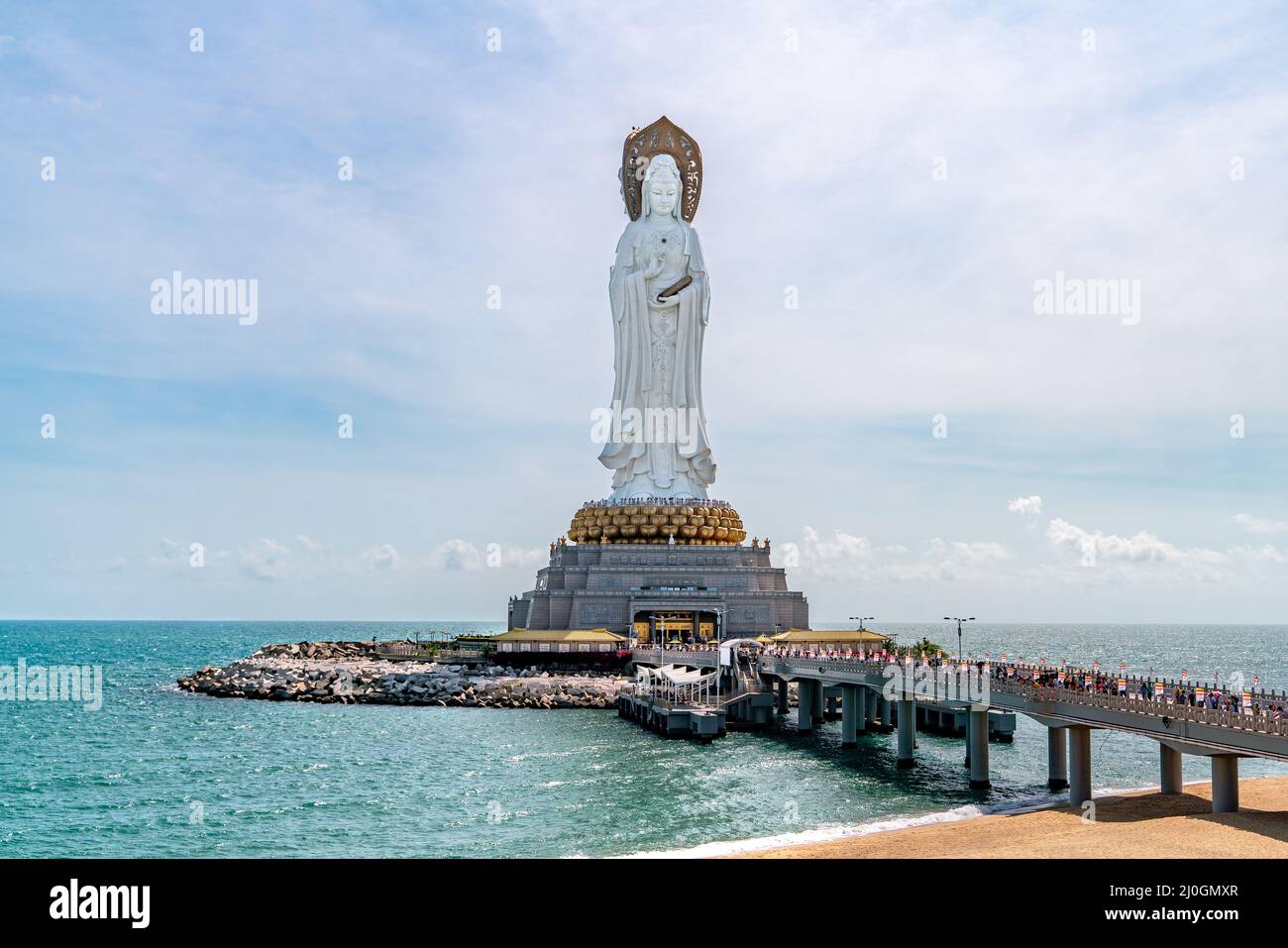 The Nanshan Temple - buddhist temple in Sanya, Hainan province in China. The statue of Guan Yin of the South Sea of Sanya Stock Photo