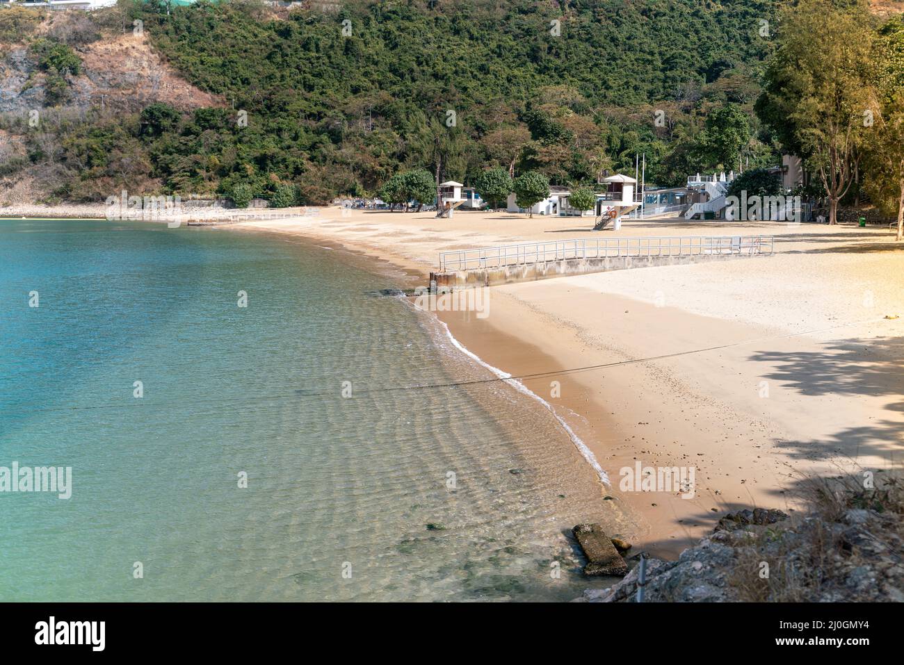 The view of white sand beach on Hong Kong Island in Hong Kong Stock Photo Alamy