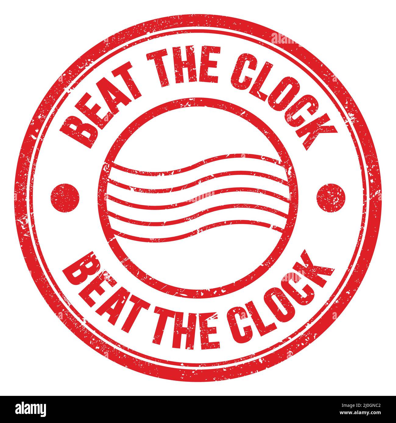 BEAT THE CLOCK word written on red round postal stamp sign Stock Photo