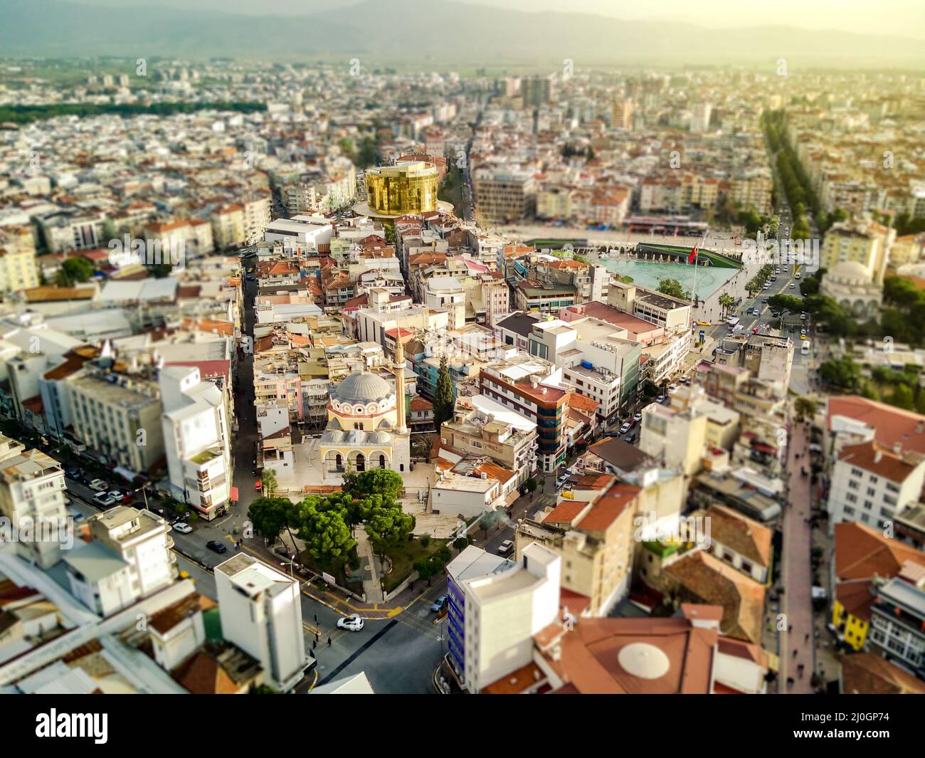 Aerial photograph of the capital of Aydin province - Aydin city from ...