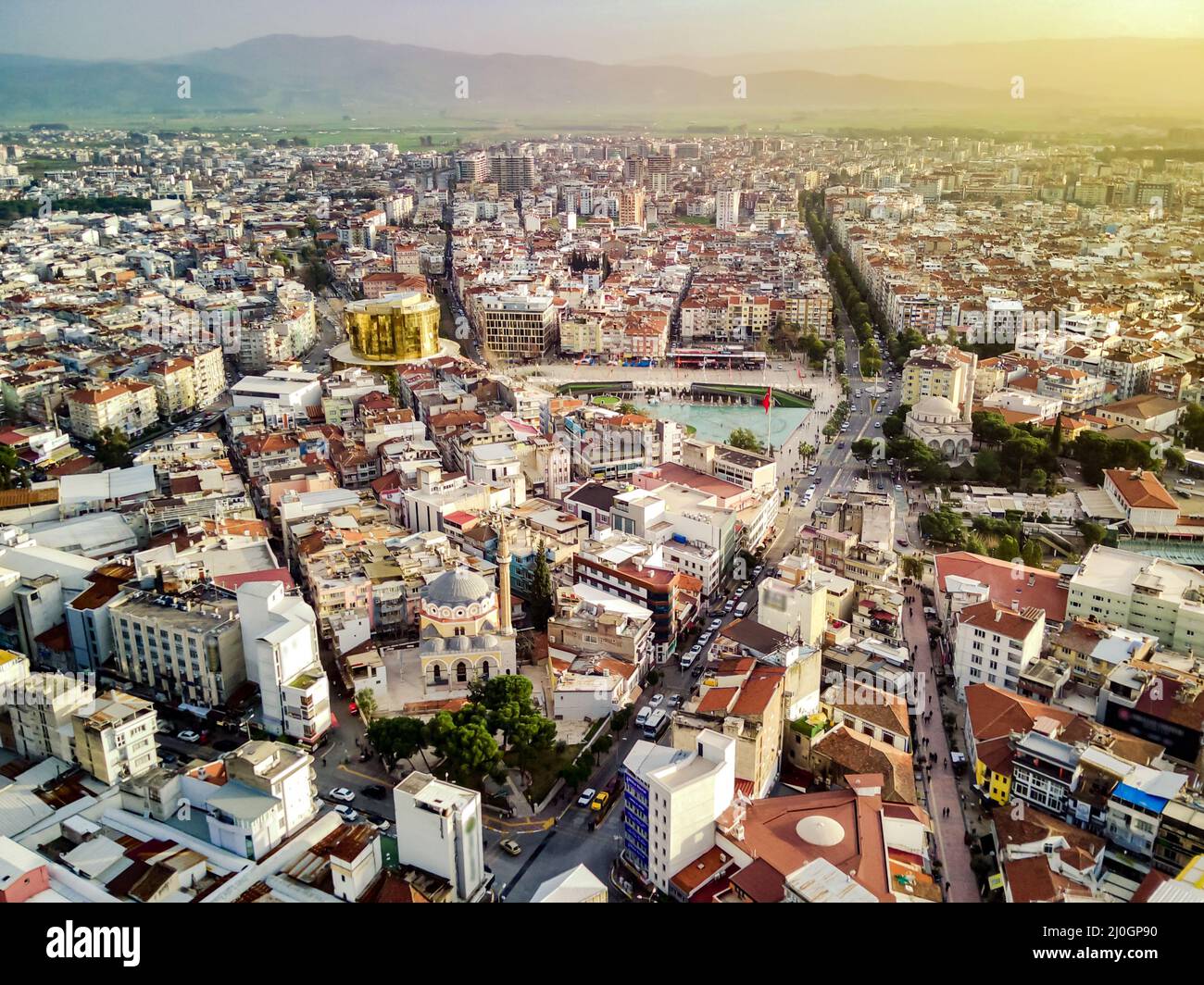 Aerial photograph of the capital of Aydin province - Aydin city from ...