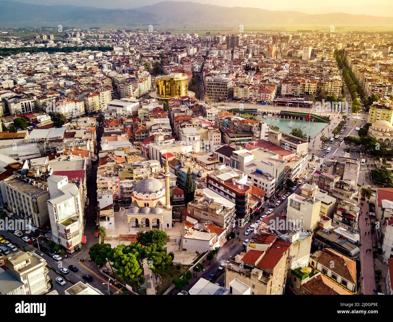 Aerial photograph of the capital of Aydin province - Aydin city from ...