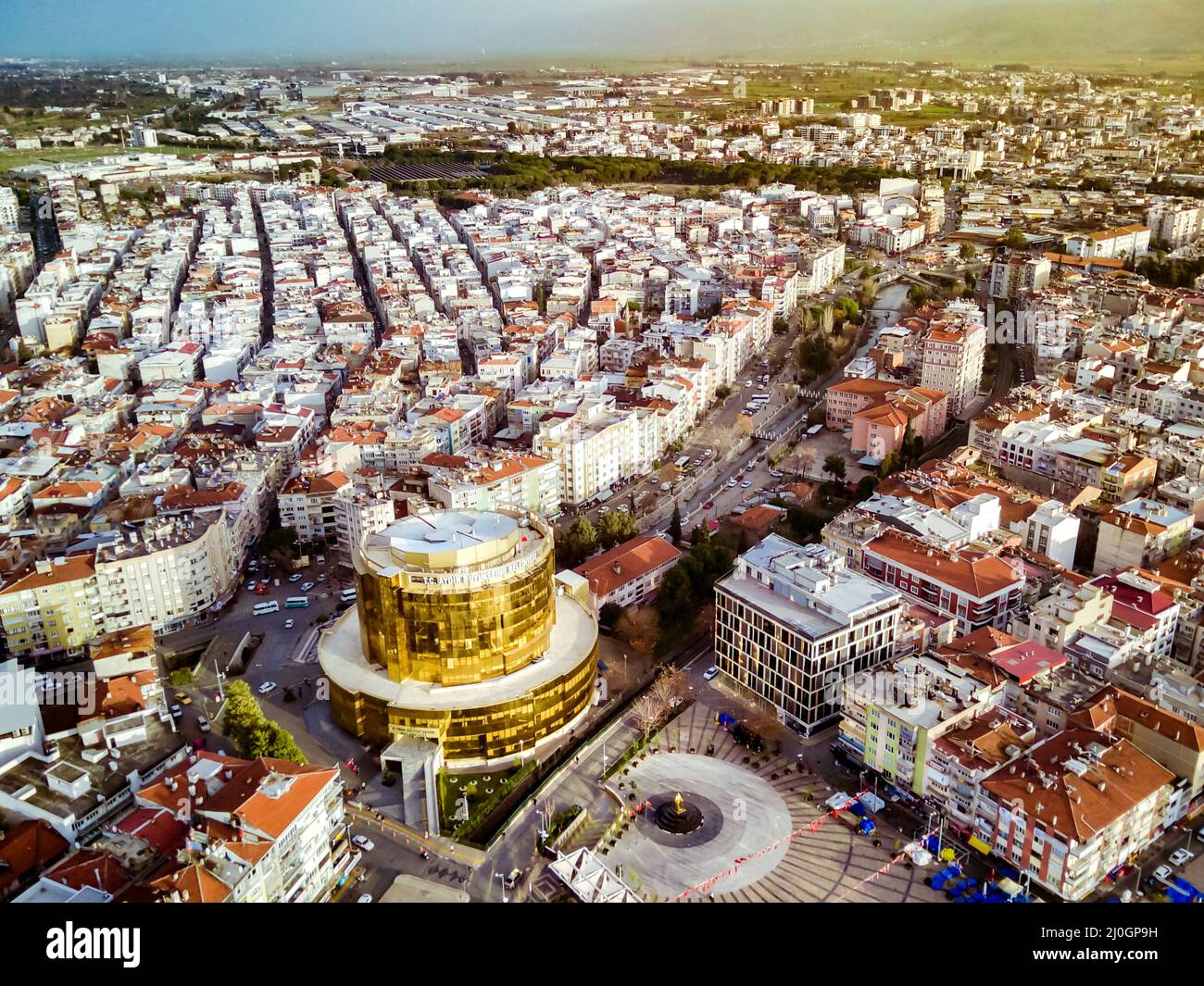 Aerial photograph of the capital of Aydin province - Aydin city from ...