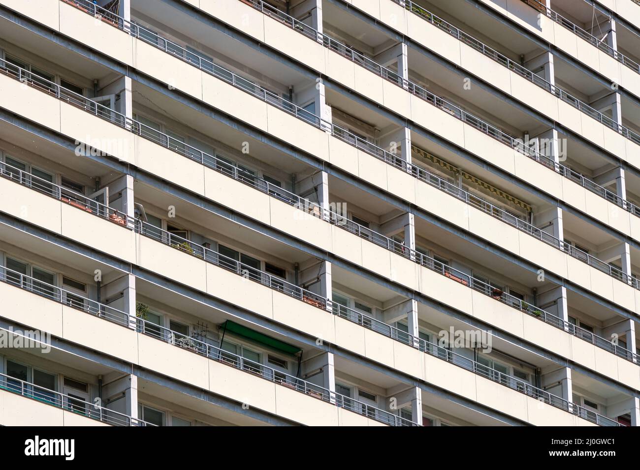 Detail of a subsidized housing building seen in Berlin, Germany Stock Photo
