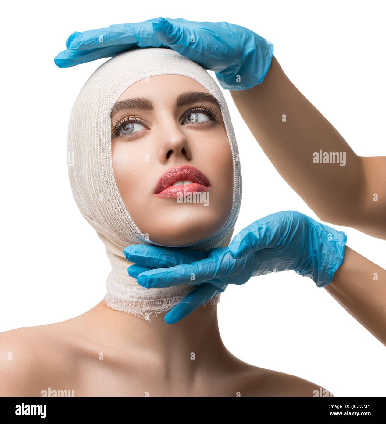 Beautiful woman examined by plastic surgeon Stock Photo Alamy