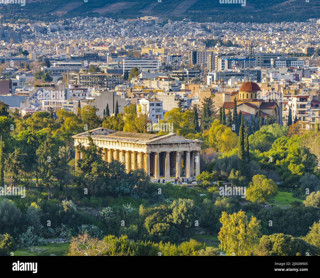 Athens Aerial View Landscape Stock Photo Alamy
