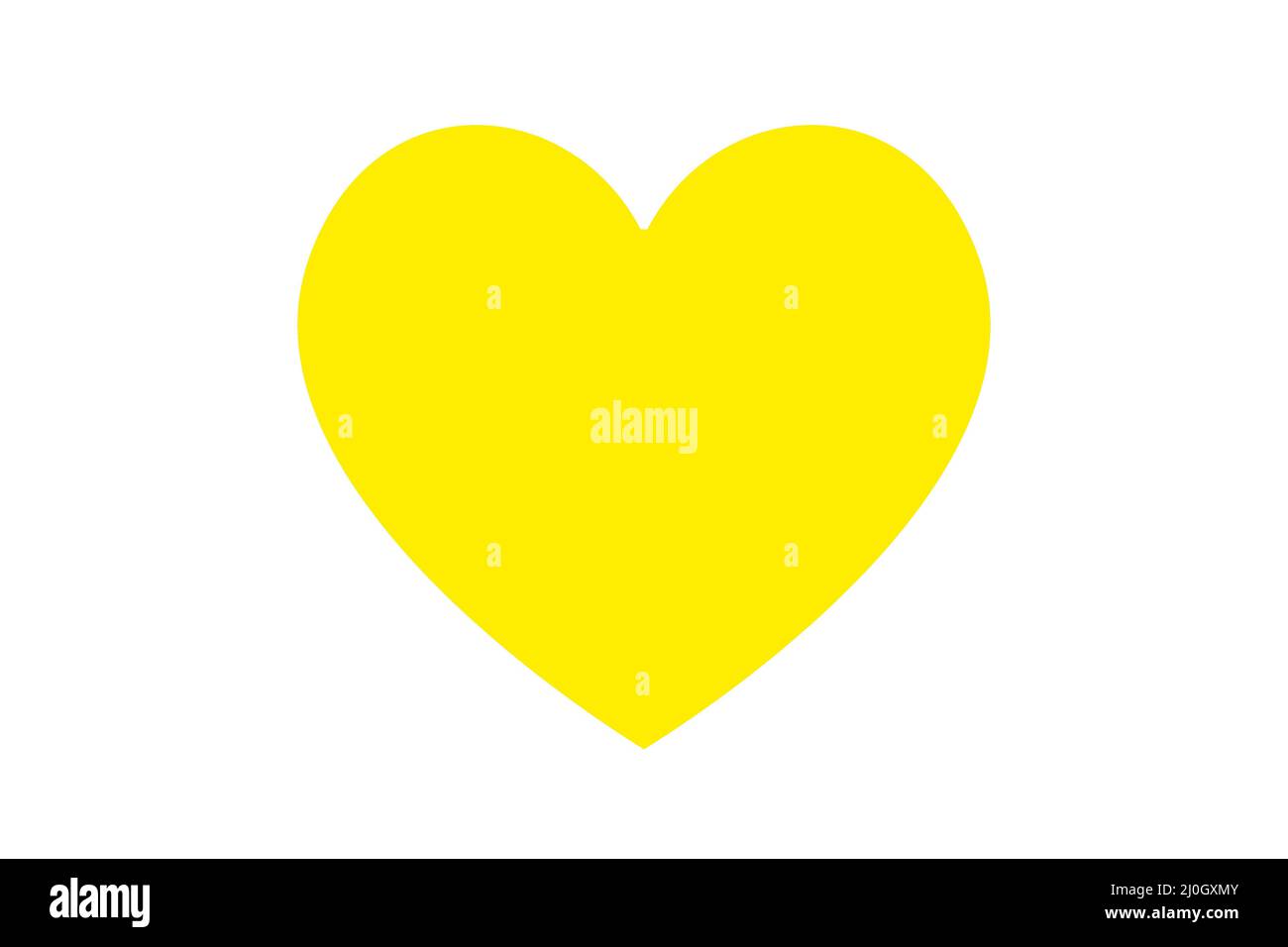 Yellow heart icon flat design Stock Photo