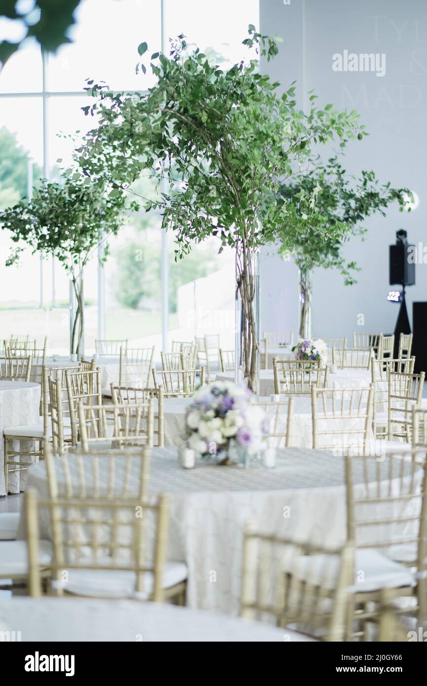 Interior of Knoxville Museum of Art prepared for a wedding in Tennessee