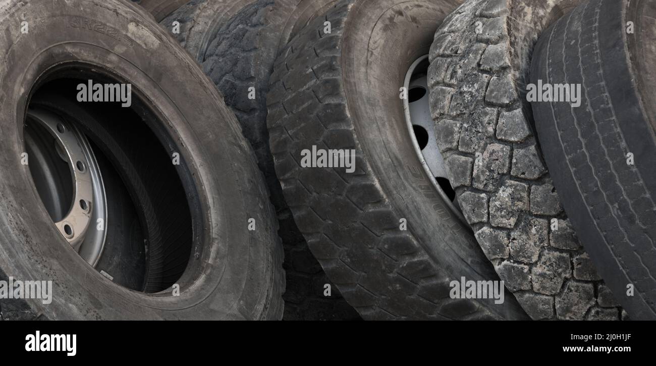 Old tires from truck Stock Photo