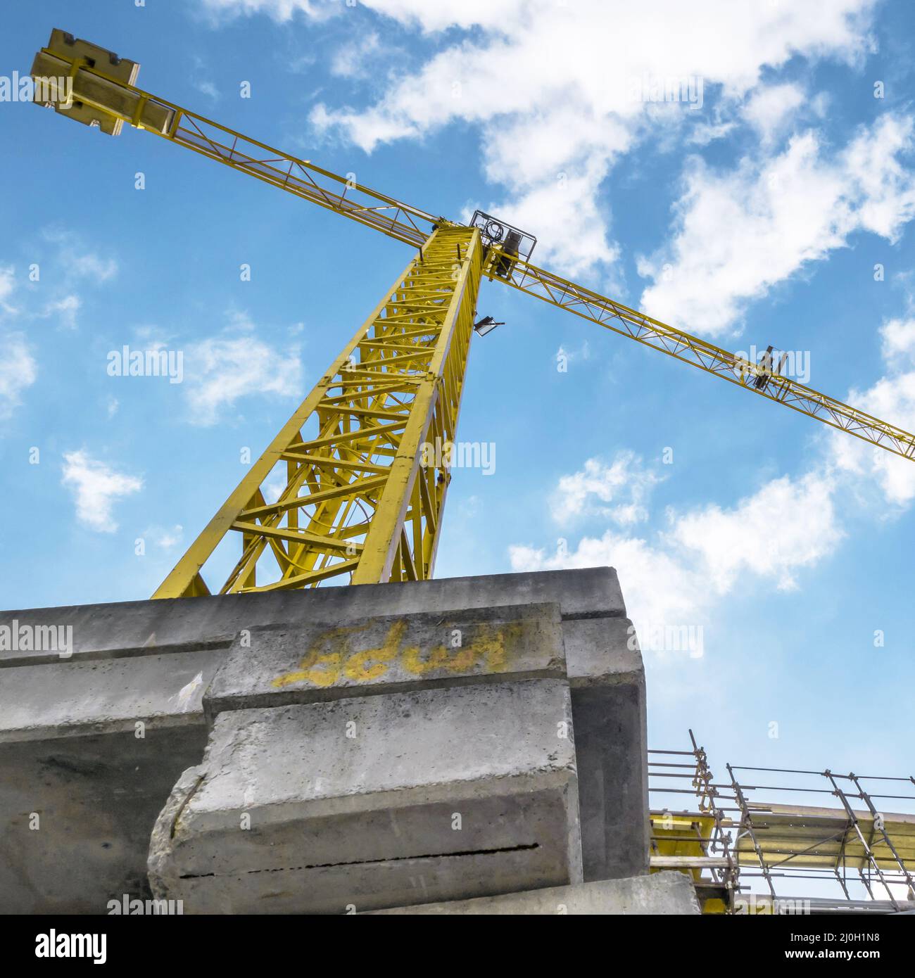 Crane and building under construction Stock Photo