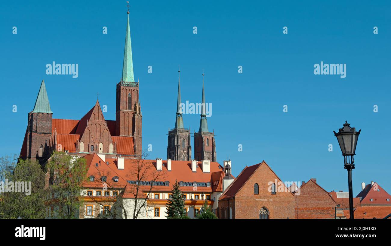 Postcard motif from Wroclaw (Breslau Stock Photo