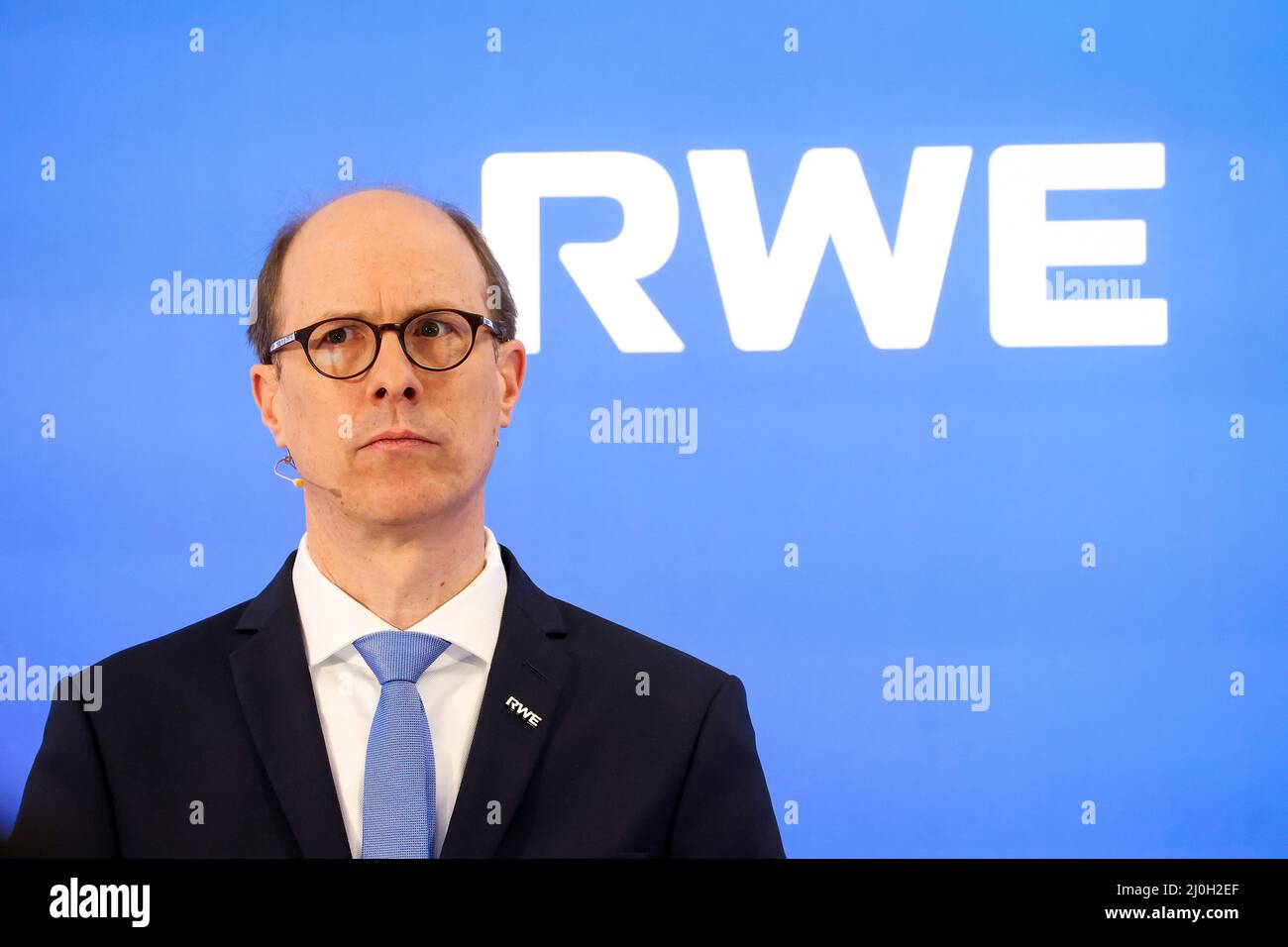 Essen, North Rhine-Westphalia, Germany - RWE CFO Michael Mueller at the RWE Annual Press Conference. Stock Photo