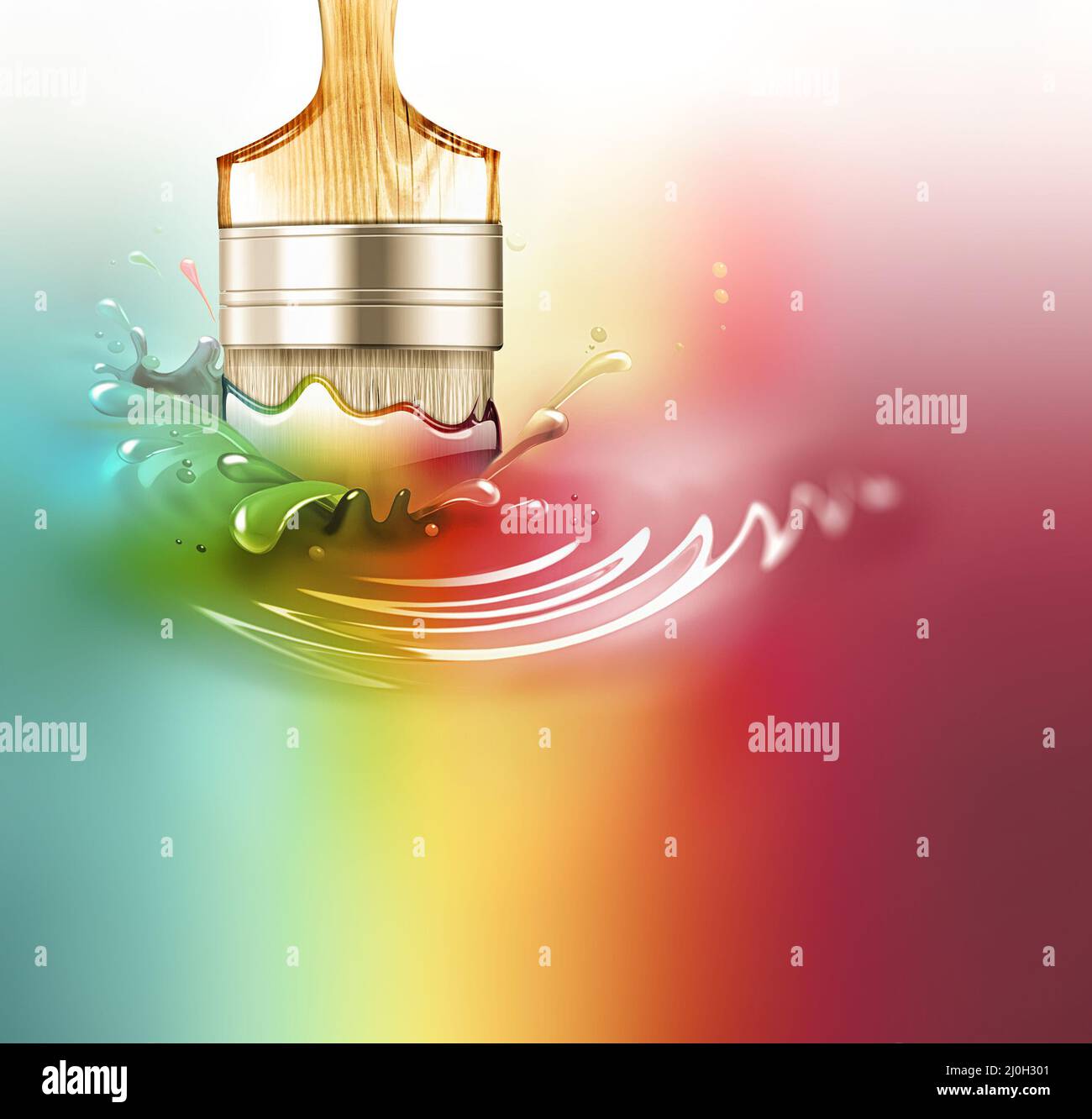 Paintbrush in a paint splash Stock Photo Alamy