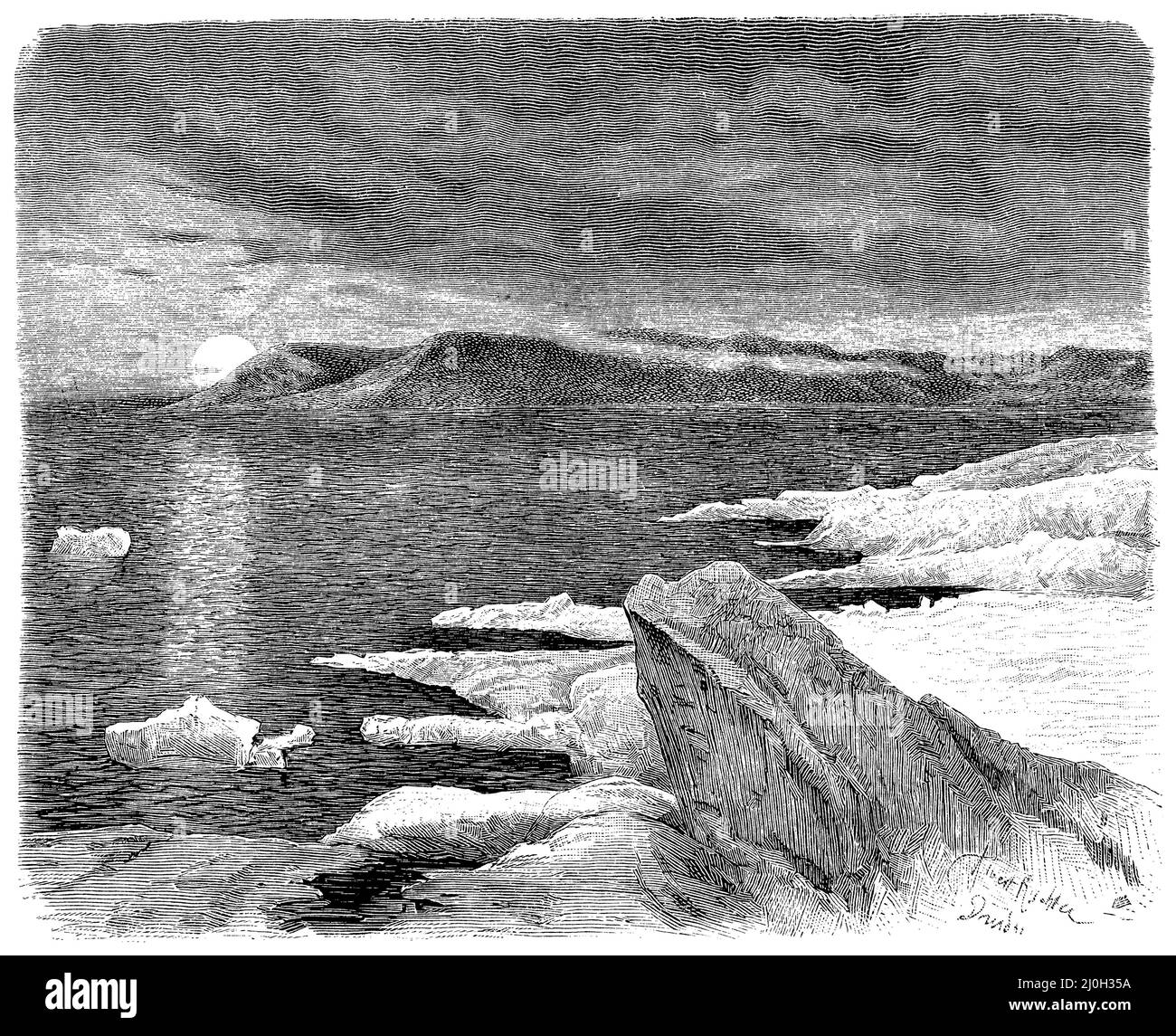 Cape Chelyuskin, , Albert Richter (geography book, 1885), Kap Tscheljuskin, Cap Tcheliouchine Stock Photo