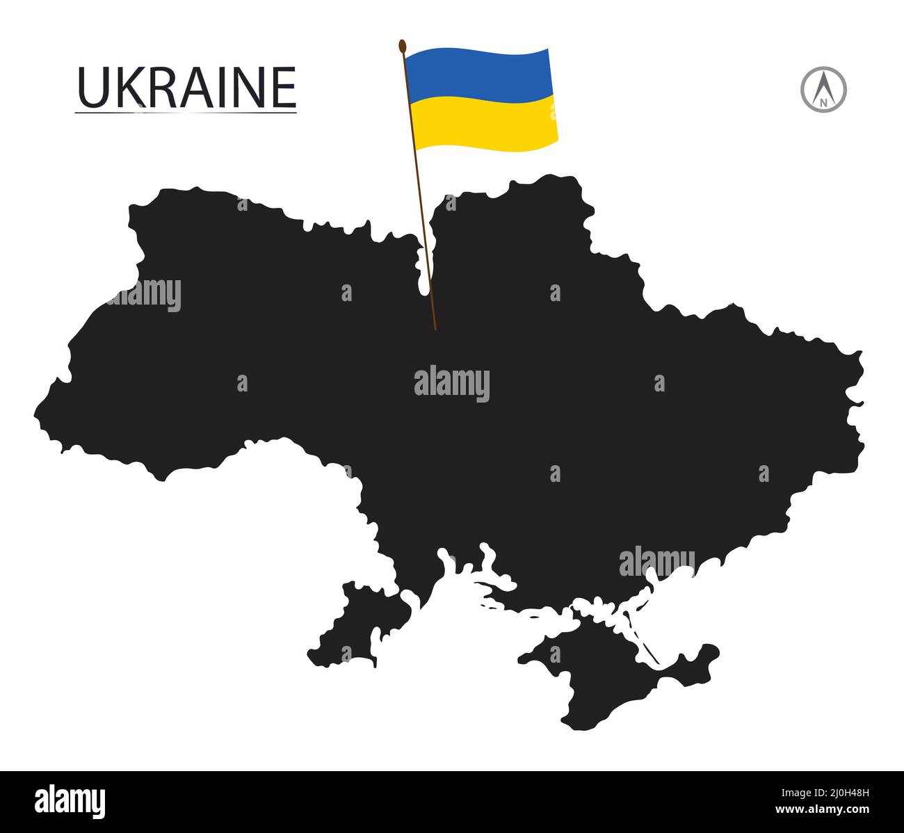 Ukraine Map Silhouette. Vector Illustration Stock Vector