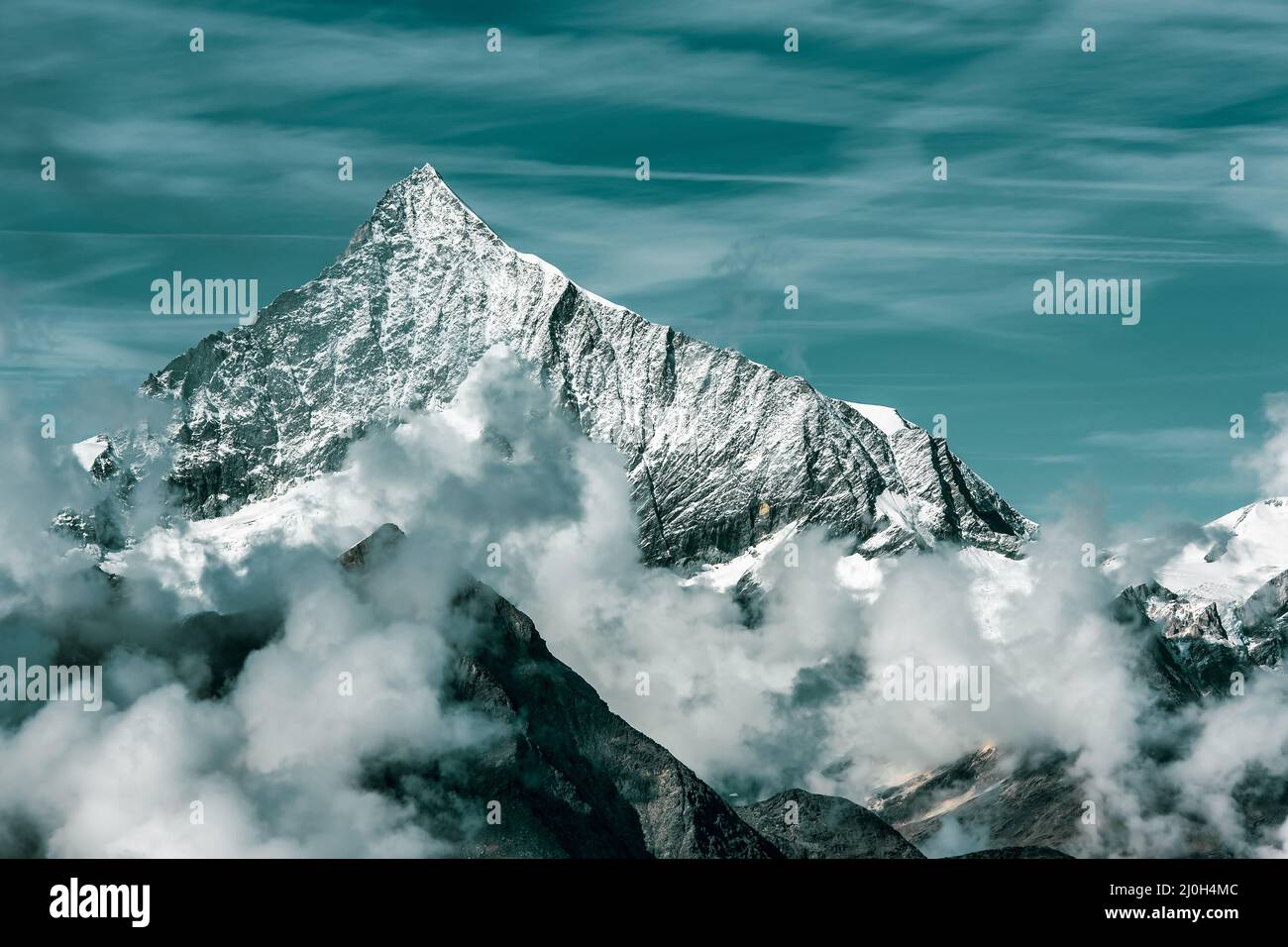 Panoramic view of the Swiss Alps Stock Photo - Alamy